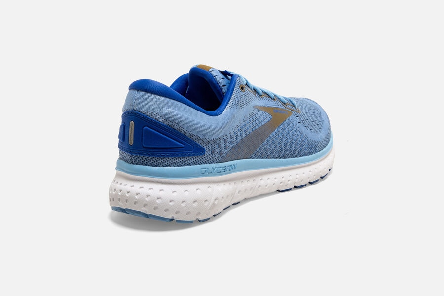 Brooks Glycerin 18 Road Running Shoes - Womens - Blue/Gold - PX7265341